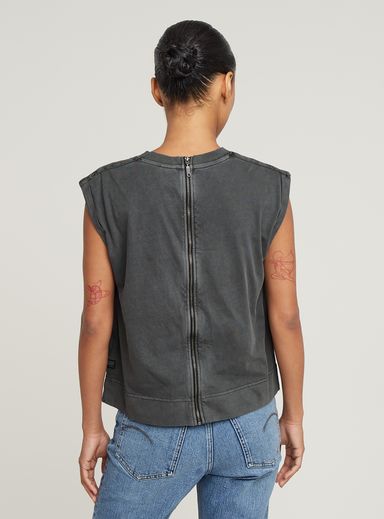 Back Zip Overdyed Top